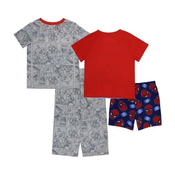 NEW! Marvel Kids' 4 PC PJ Set- 2 Graphic Tee’s, 1 Long Pant and 1 shorts, Size 7 - Picture 3 of 15